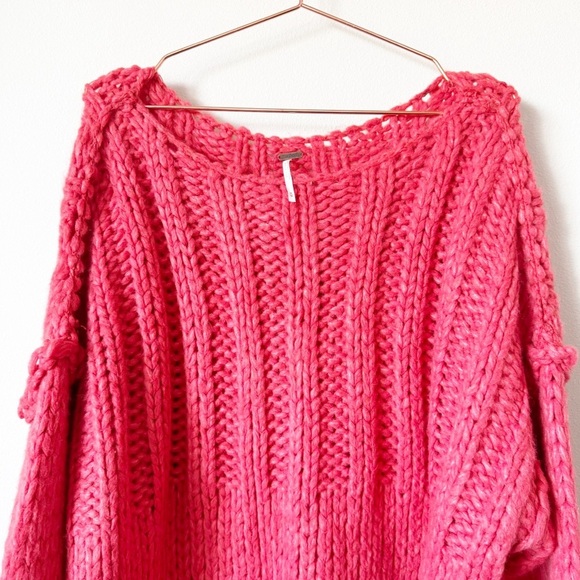 Free People Be There Coral Red Sweater - Picture 4 of 13